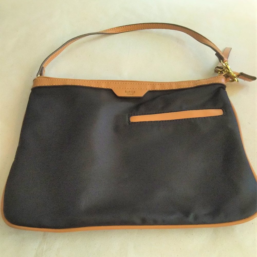 Tutilo New York Shoulder/Clutch Bag-Black/Tan Poly